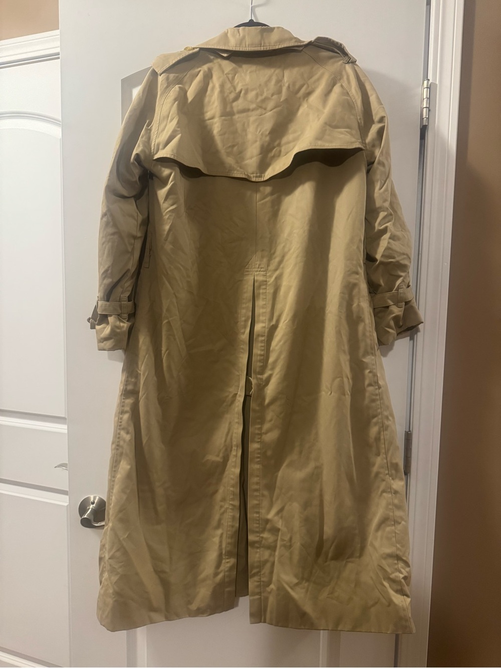 AUTHENTIC VINTAGE BURBERRY LONG TRENCH COAT SIZE 14 - Picture 2 of 12